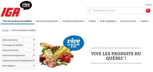 IGA vive la bouffe du Quebec